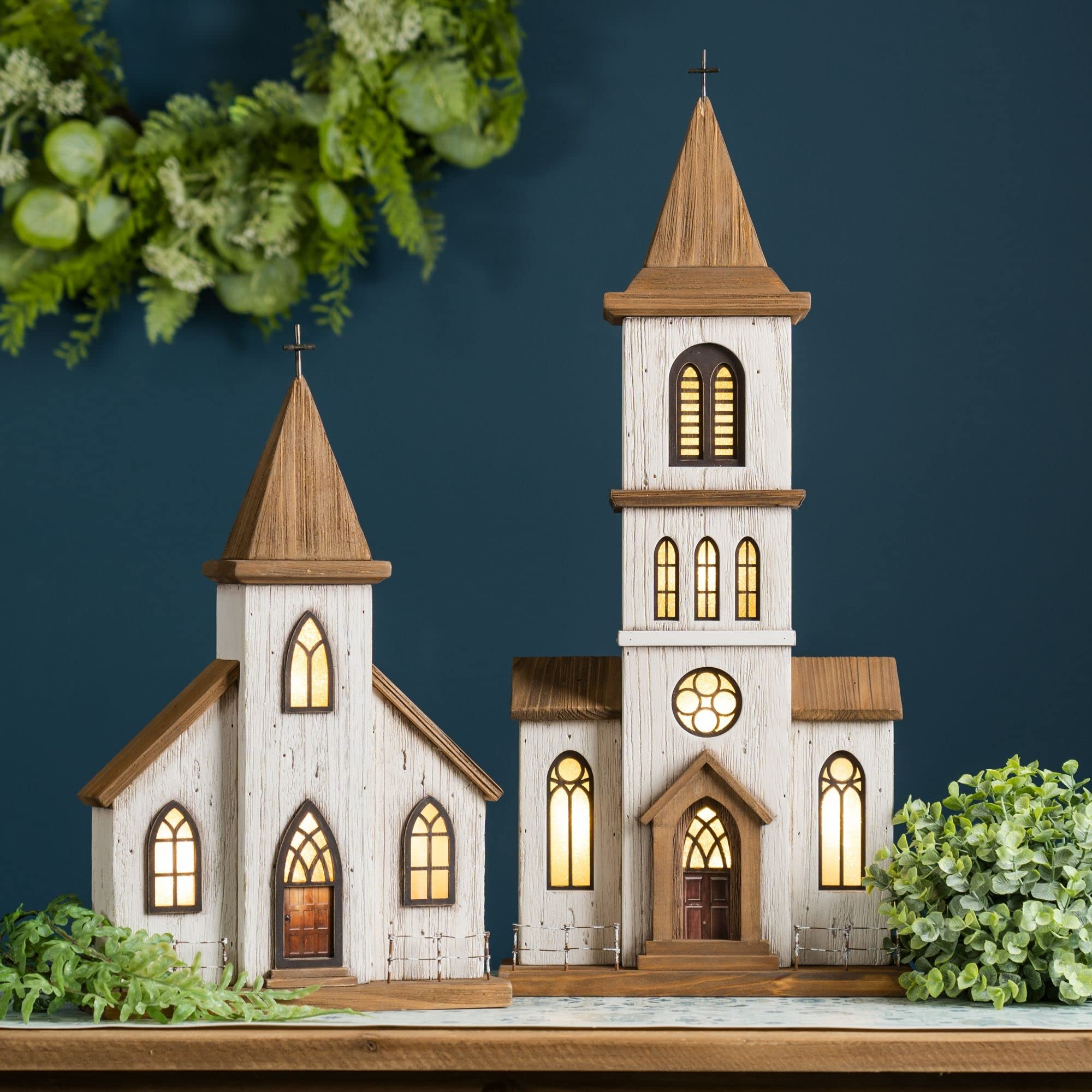 Amazon.com: Melrose Church Figurine, 17.75-inch Height, Wood and